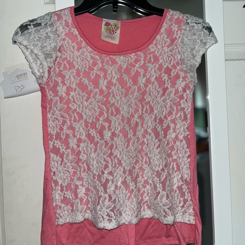 Pink and Lace Girl's Blouse